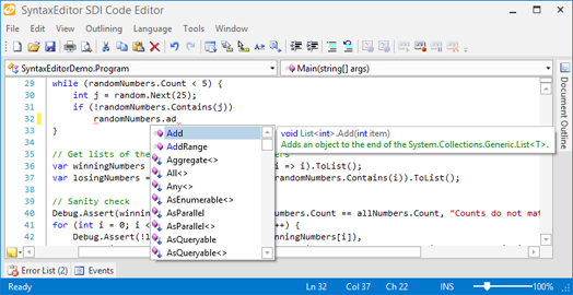 SyntaxEditor .NET Languages Add-on