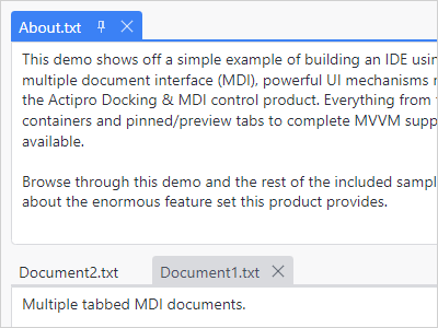 Tabbed MDI