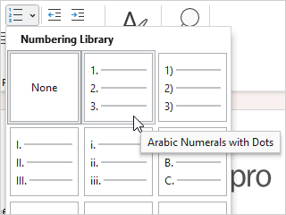 Bullets and Numbering